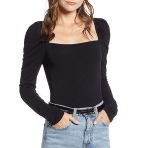 NWT Something Navy Square Neck Top